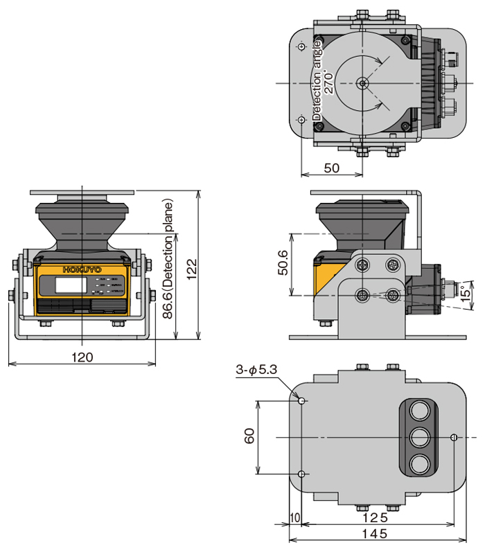 UAM-05LECA-T301 [Connection at the back] (with Base Bracket & Cover Bracket)